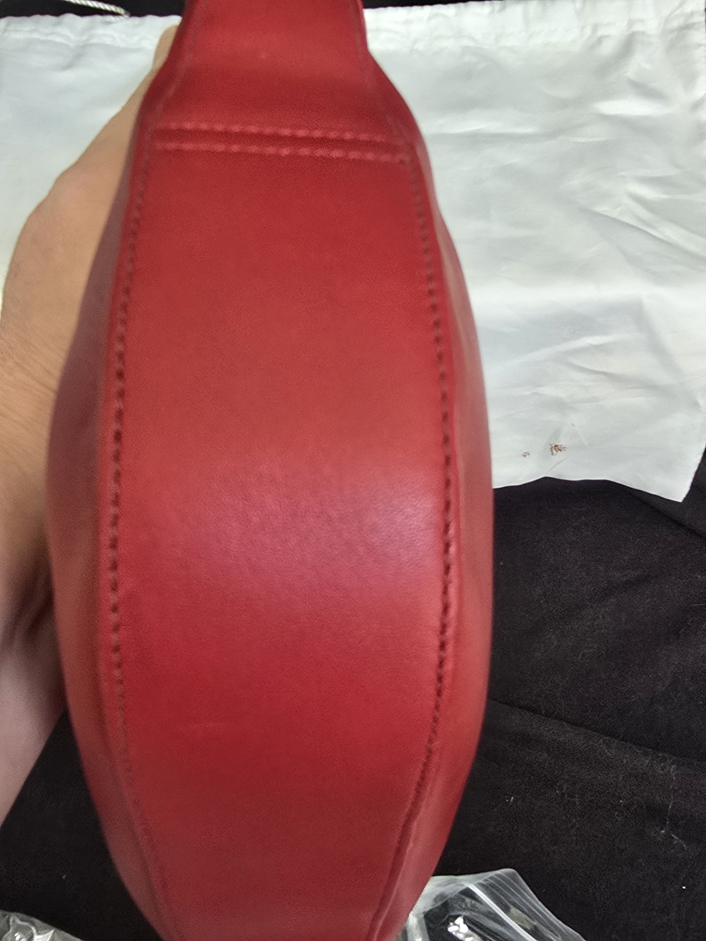 Vintage Coach Red Leather Girlie Hobo Shoulder Bag BRAND NEW - Picture 6 of 8